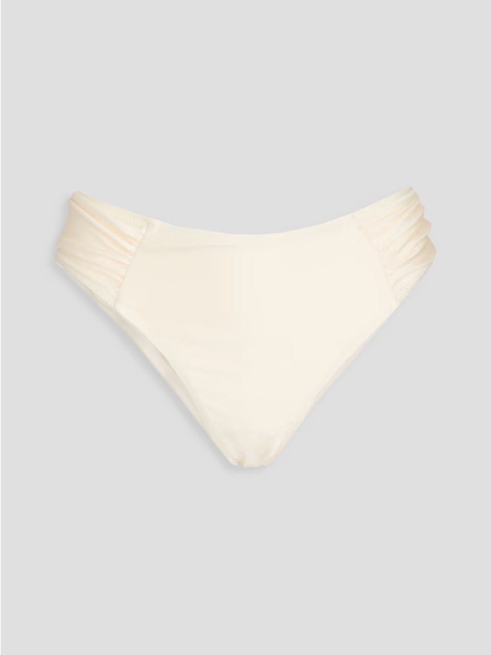 NWT SOLID & STRIPED ‘Maisie’ Ruched Mid-Rise Bikini Briefs in “Brule” Cream XL